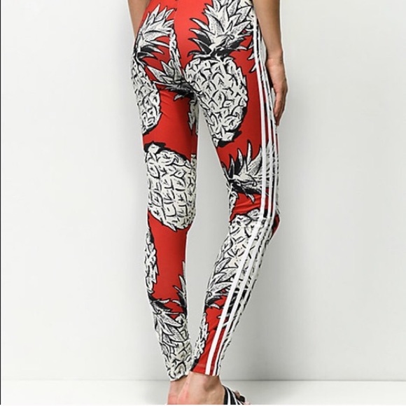 RARE Adidas‼️1 LEFT‼️ farm red pineapple leggings - Picture 3 of 8
